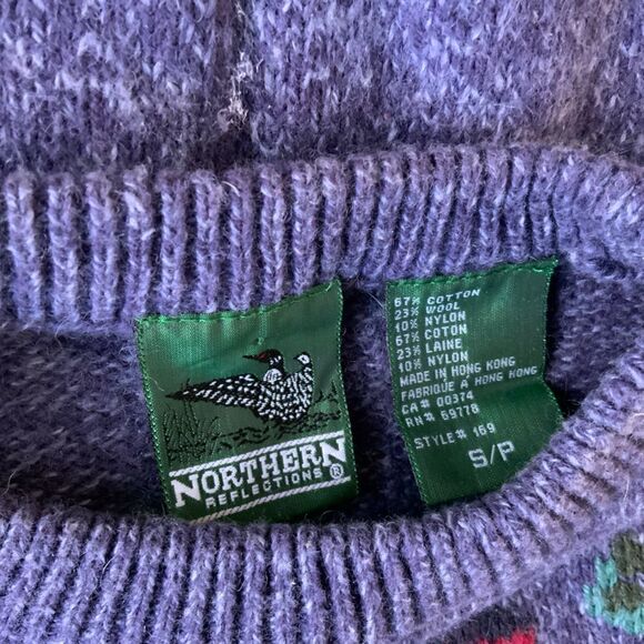 Northern Reflections Cotton and Wool Blend Knit Sweater Size S - Picture 3 of 3